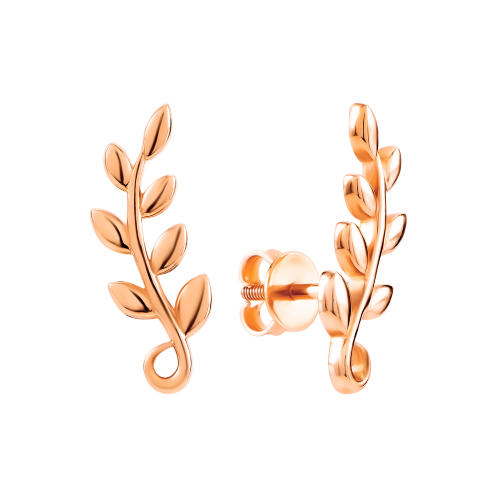 Золотые пусеты Веточки. Артикул UG52/50/857