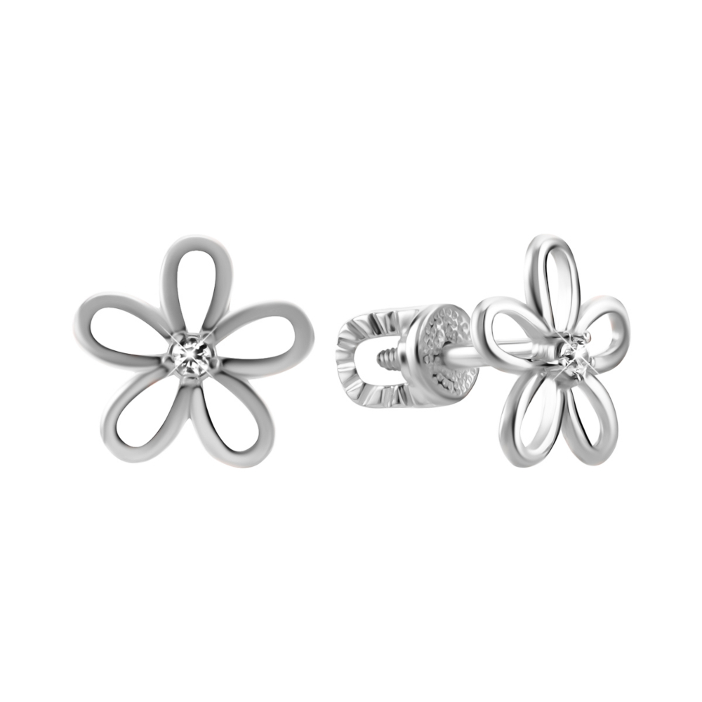 Золоті пусети з фіанітом. Артикул UG521/0208/02/01/02