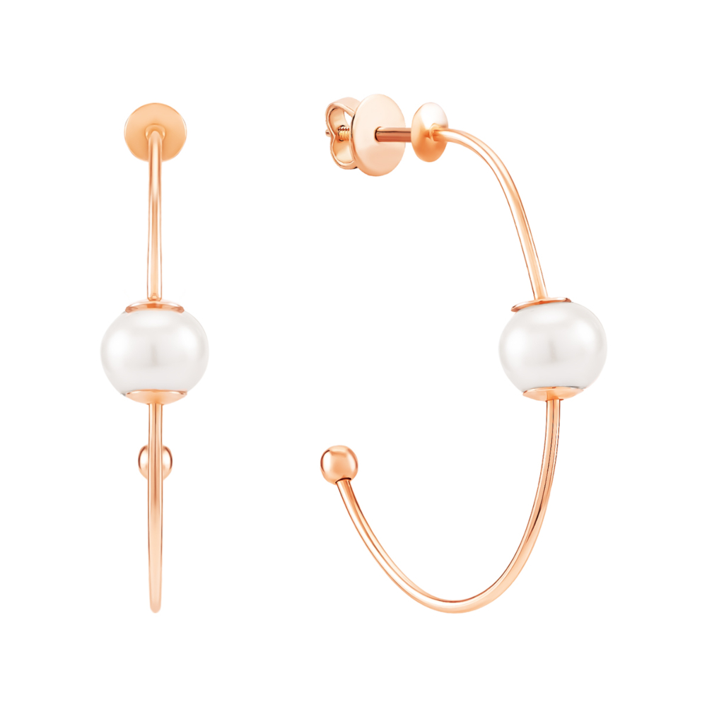 Золотые пусеты с жемчугом. Артикул UG52/50/084