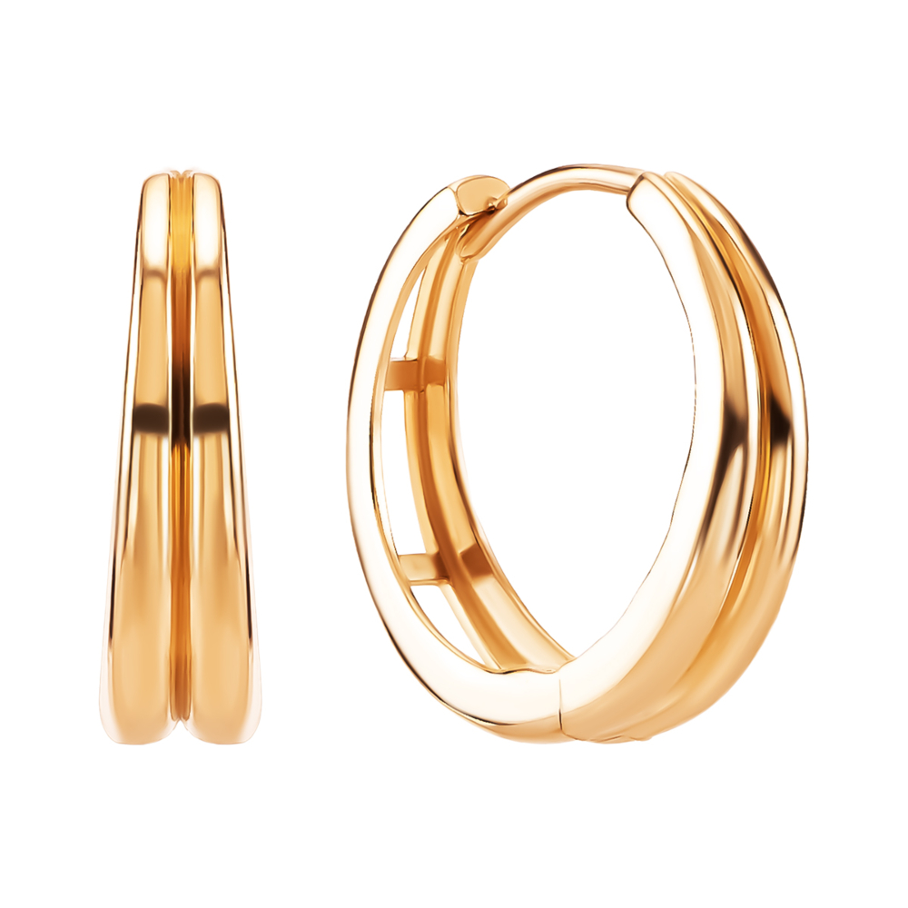 Золоті сережки-конго. Артикул UG52/40/228/2