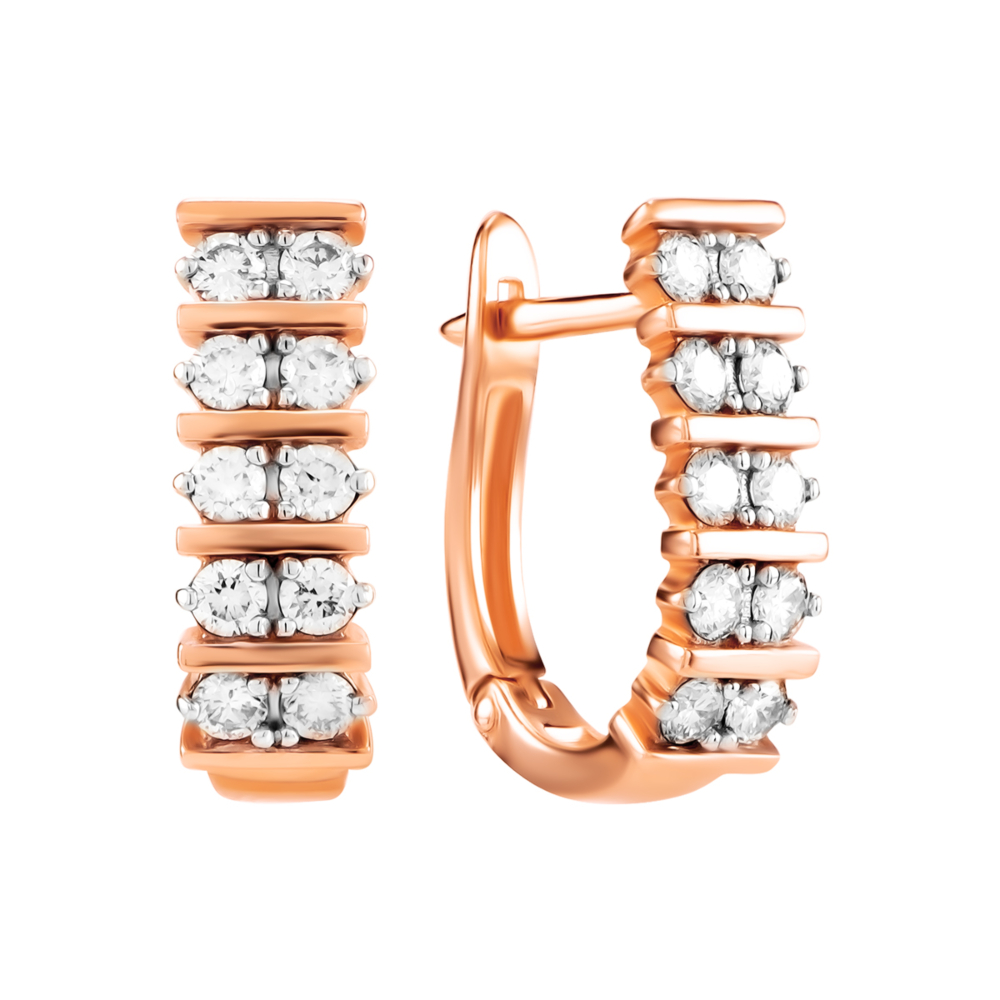 Золотые серьги с бриллиантами. Артикул UG52190396201