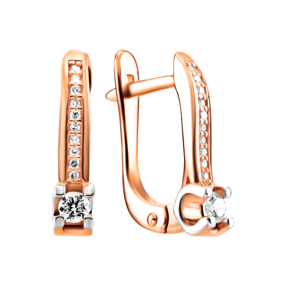 Золотые серьги с бриллиантами. Артикул UG52191400201