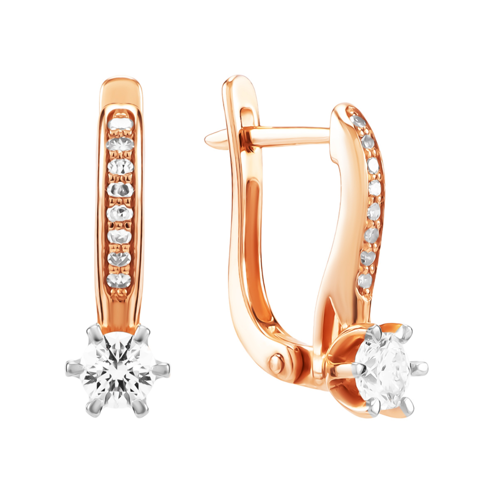 Золоті сережки з діамантами. Артикул UG52191584201