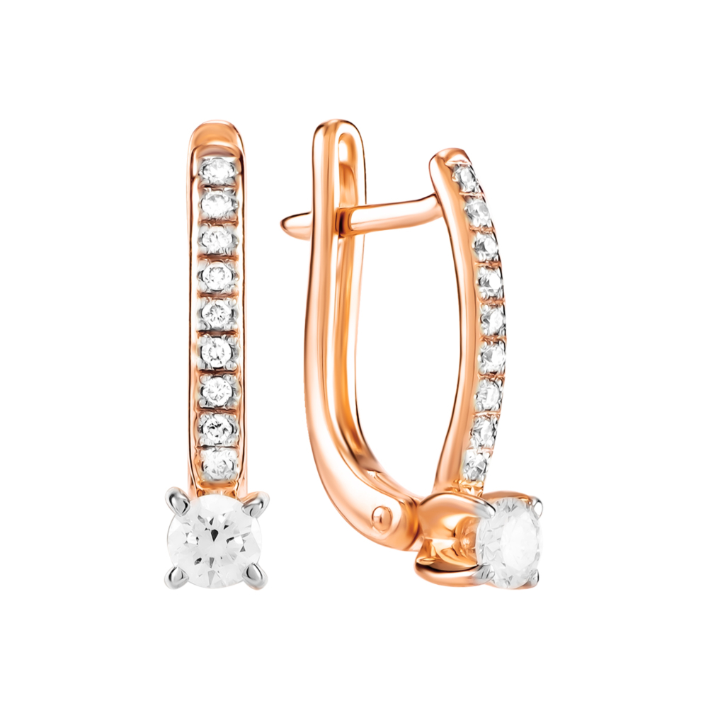 Золотые серьги с бриллиантами. Артикул UG5С200152