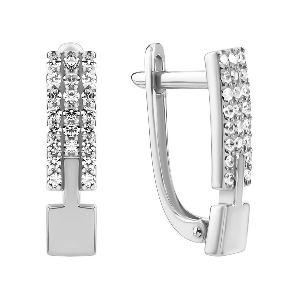 Золотые серьги с фианитами. Артикул UG521/0135/02/01/02