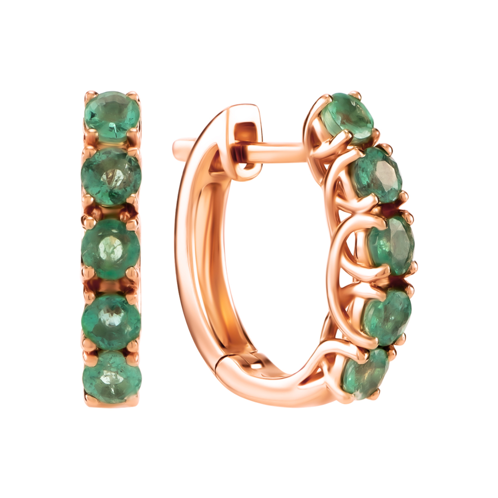 Золоті сережки зі смарагдами. Артикул UG523093EMD