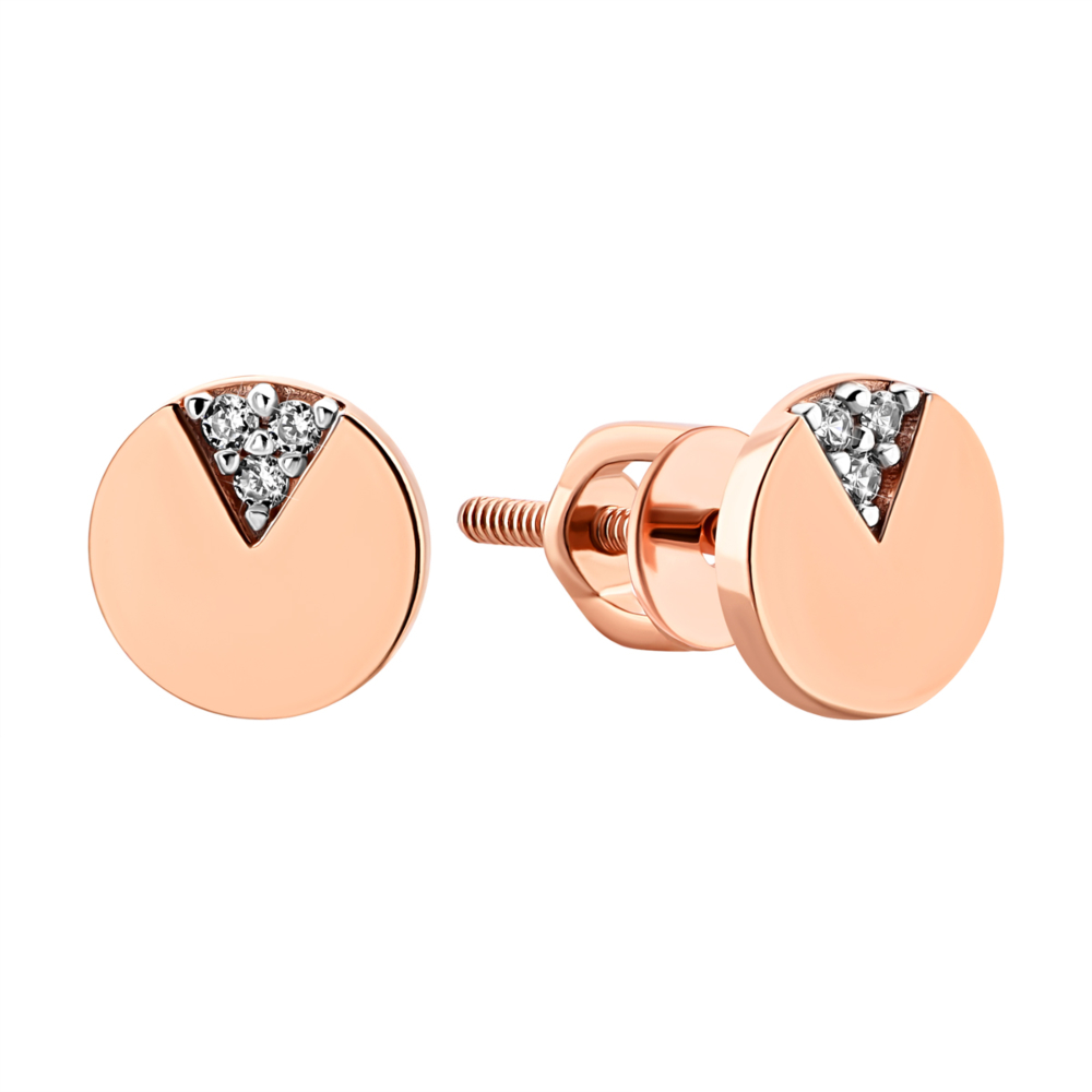 Золотые серьги с фианитами.Артикул UG5110878