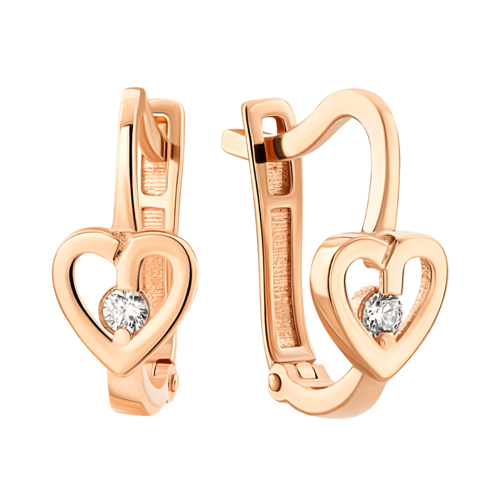 Золотые серьги с фианитами.Артикул UG5210591
