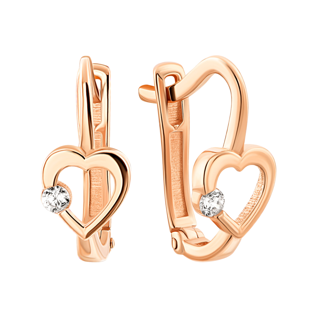 Золотые серьги с фианитами.Артикул UG5210681