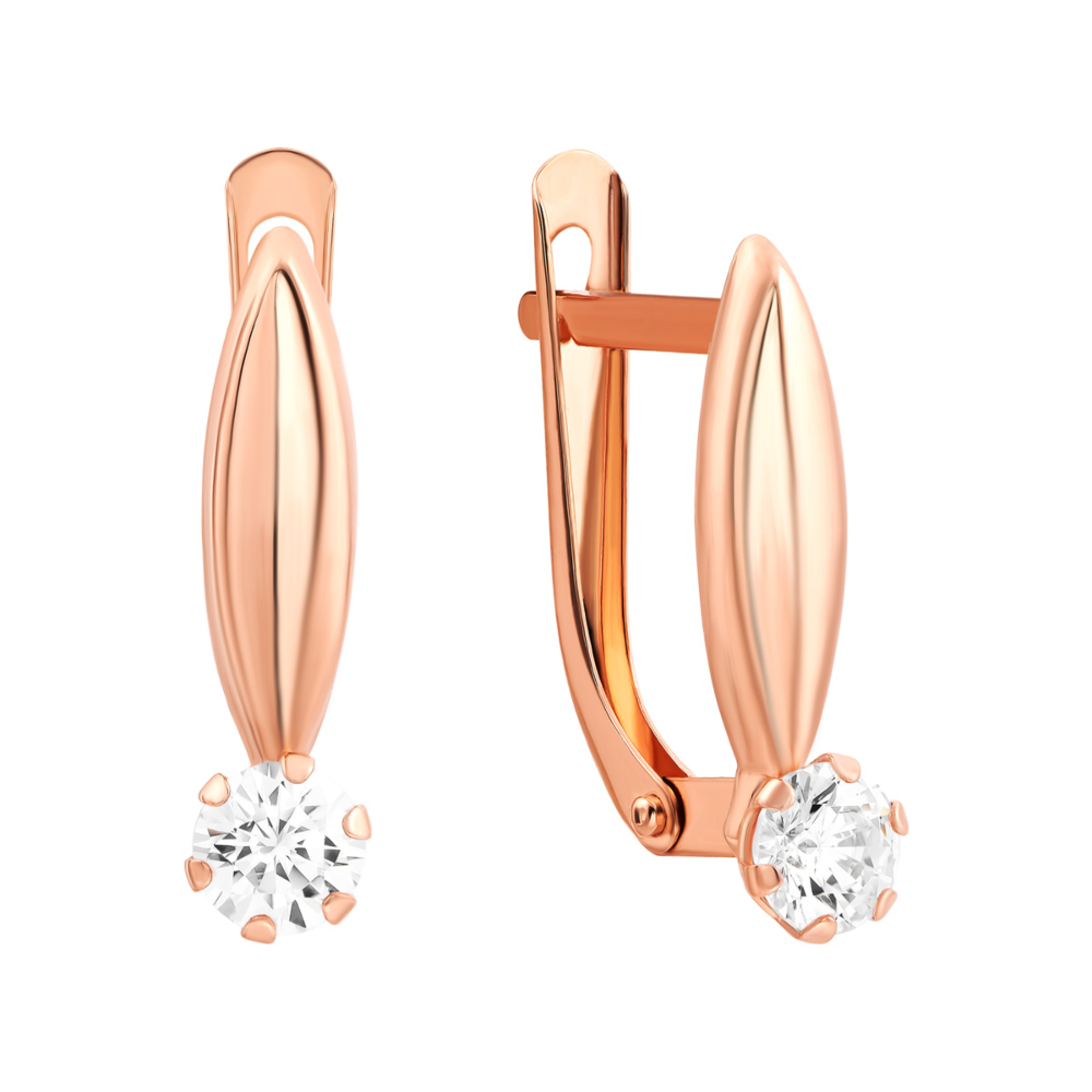 Золотые серьги с фианитами.Артикул UG52111019001