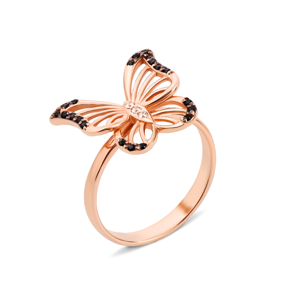 Золотое кольцо Бабочка с фианитами (12016/ч)