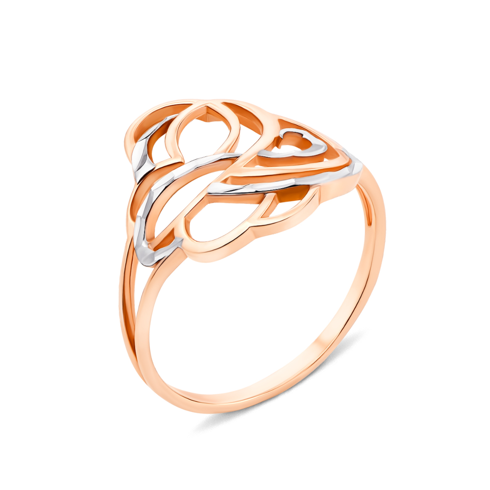 Золотое кольцо с алмазной гранью (13088)