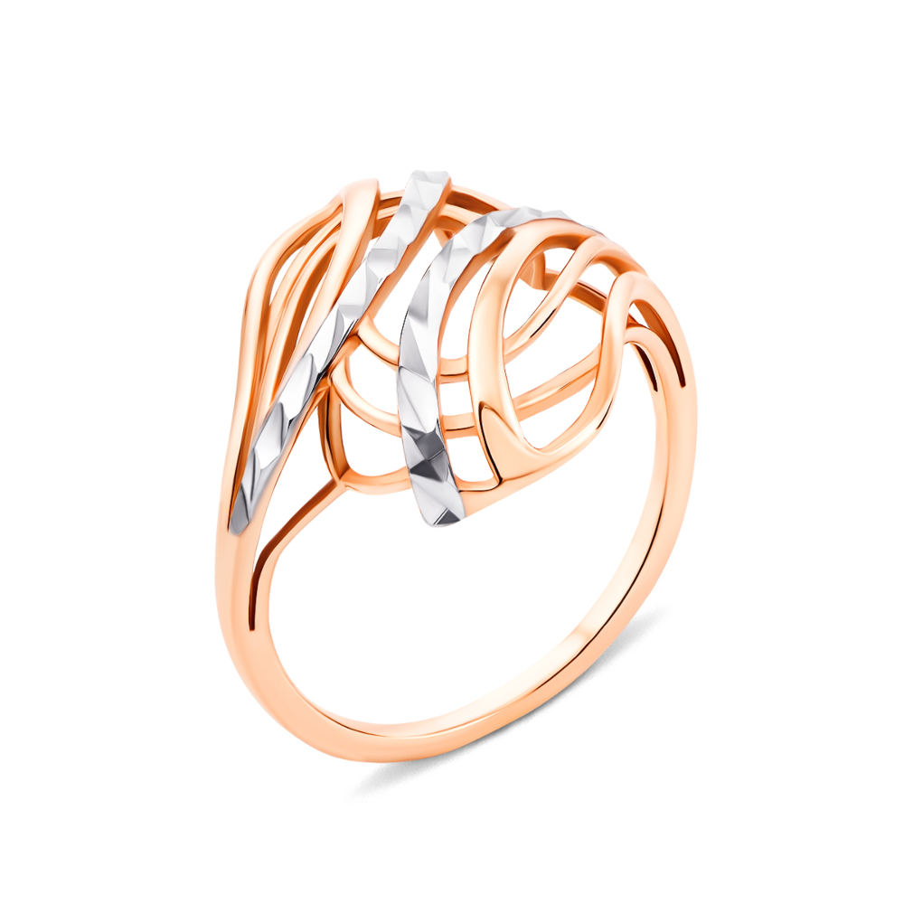 Золотое кольцо с алмазной гранью (13090)