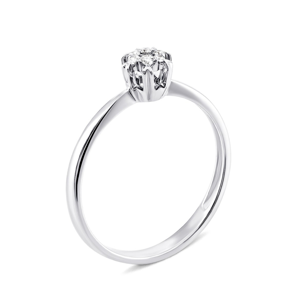 Золотое кольцо с бриллиантами. Артикул UG5880173-бел