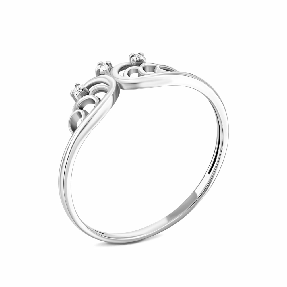Золотое кольцо с бриллиантами.Артикул UG5119RW/BW