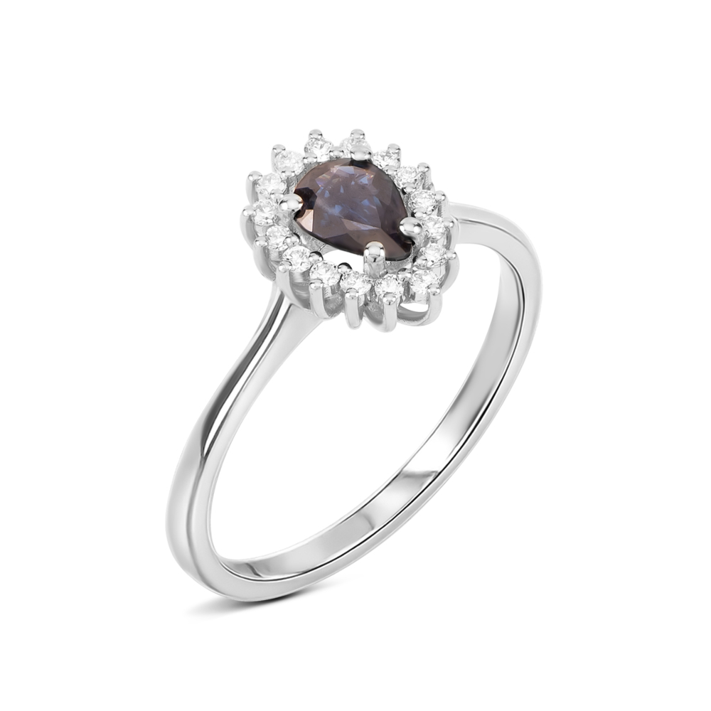 Золотое кольцо с бриллиантами и сапфиром. Артикул UG51111020202 D sap