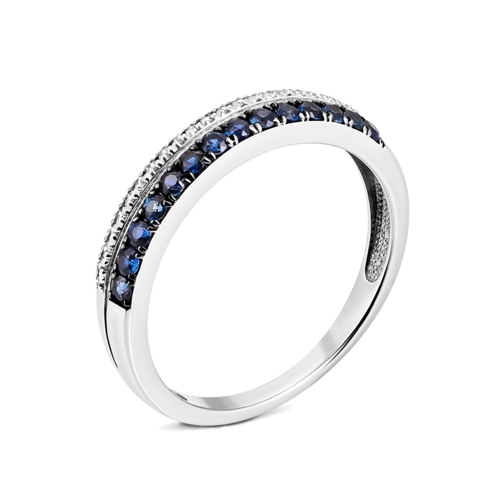 Золотое кольцо с бриллиантами и сапфиром. Артикул UG553506/02/1/8291