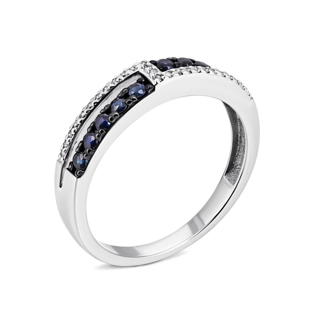 Золотое кольцо с бриллиантами и сапфирами. Артикул UG553594/02/1/10356