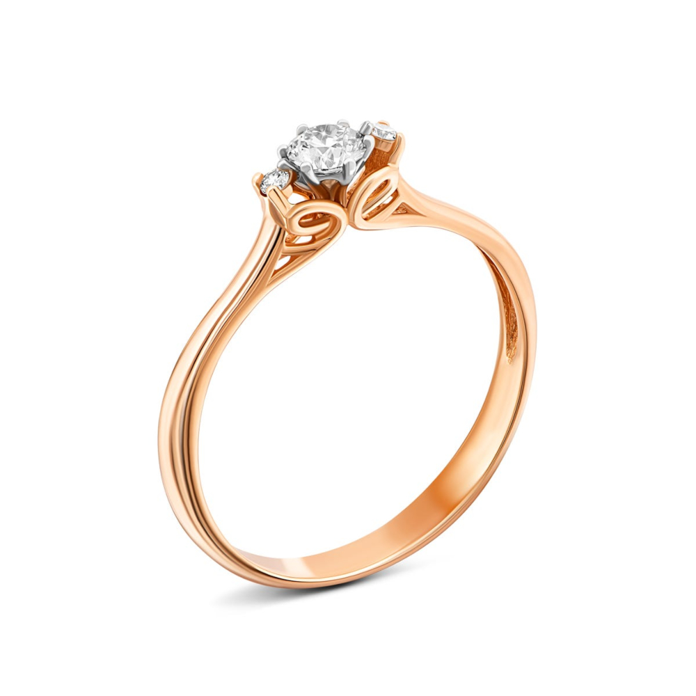 Золота каблучка з діамантами. Артикул UG5КВ1241.00100н