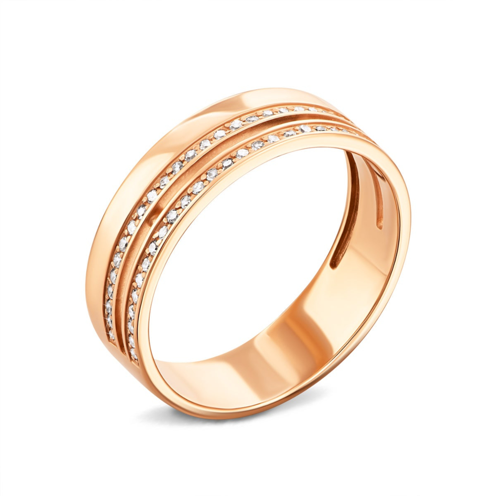 Золотое обручальное кольцо с бриллиантами. Артикул UG5ЗК1006