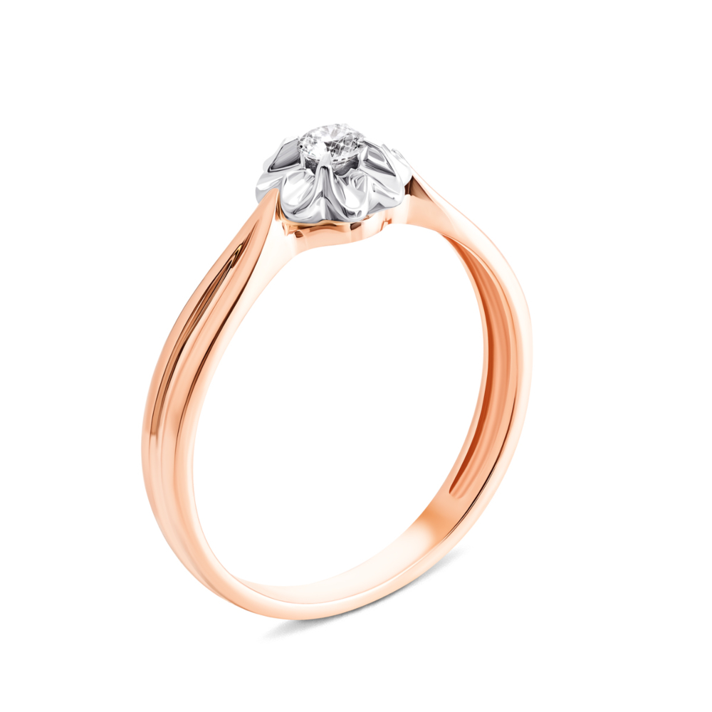 Золотое кольцо с бриллиантом. Артикул UG5880249