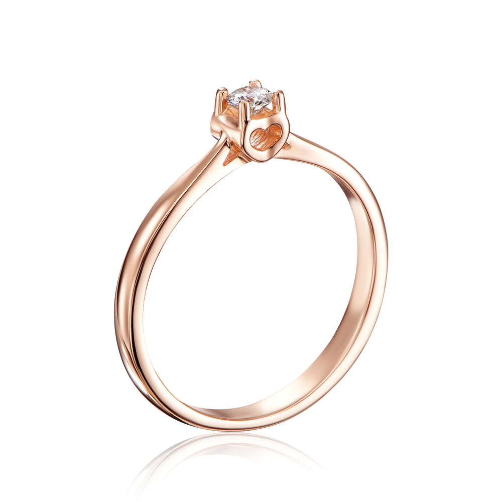 Золотое кольцо с бриллиантом. Артикул 53014/3