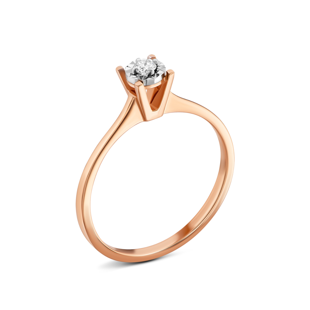 Золотое кольцо с бриллиантом.Артикул UG5КВ1232.00100Кн