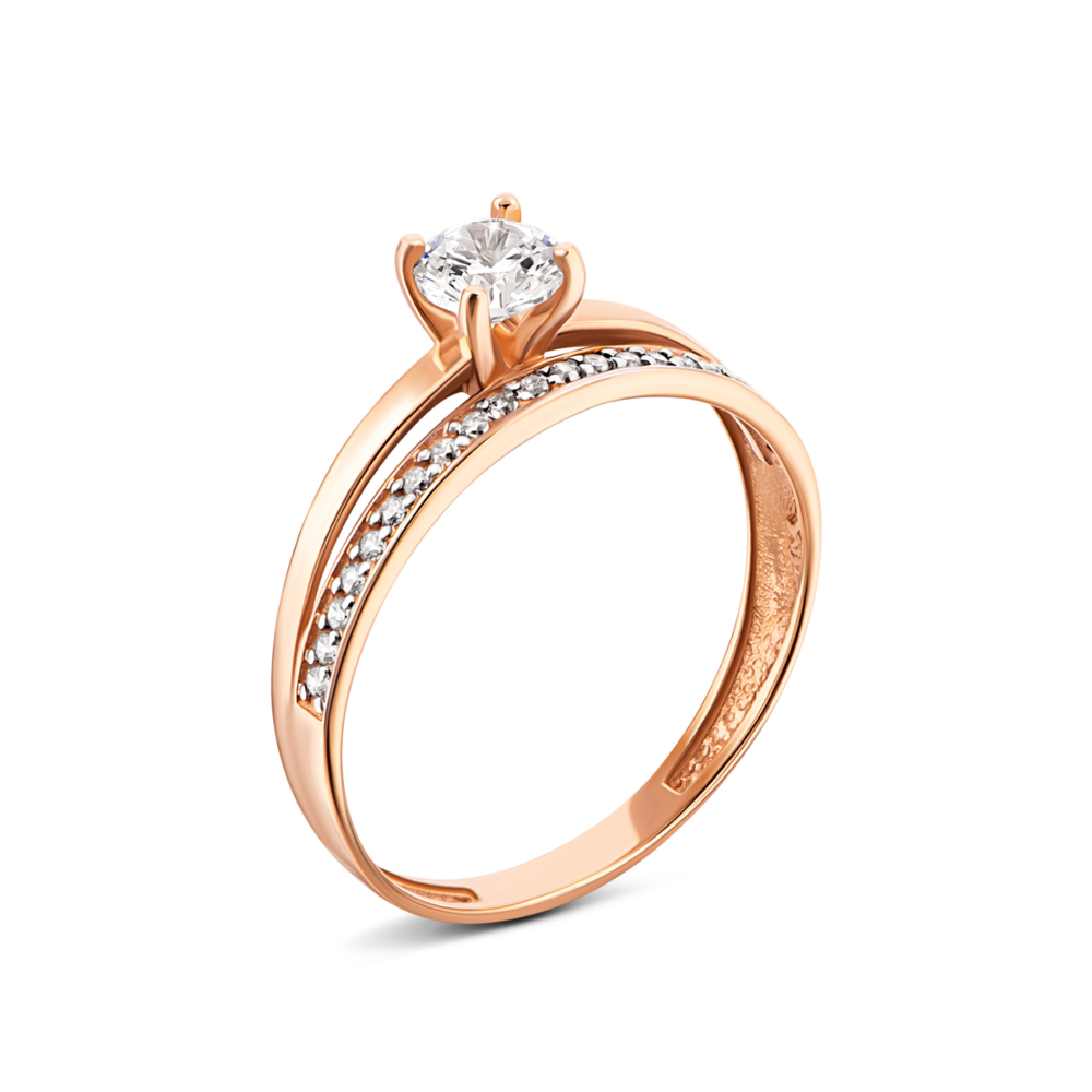 Золотое кольцо с фианитами.Артикул UG5110142910101
