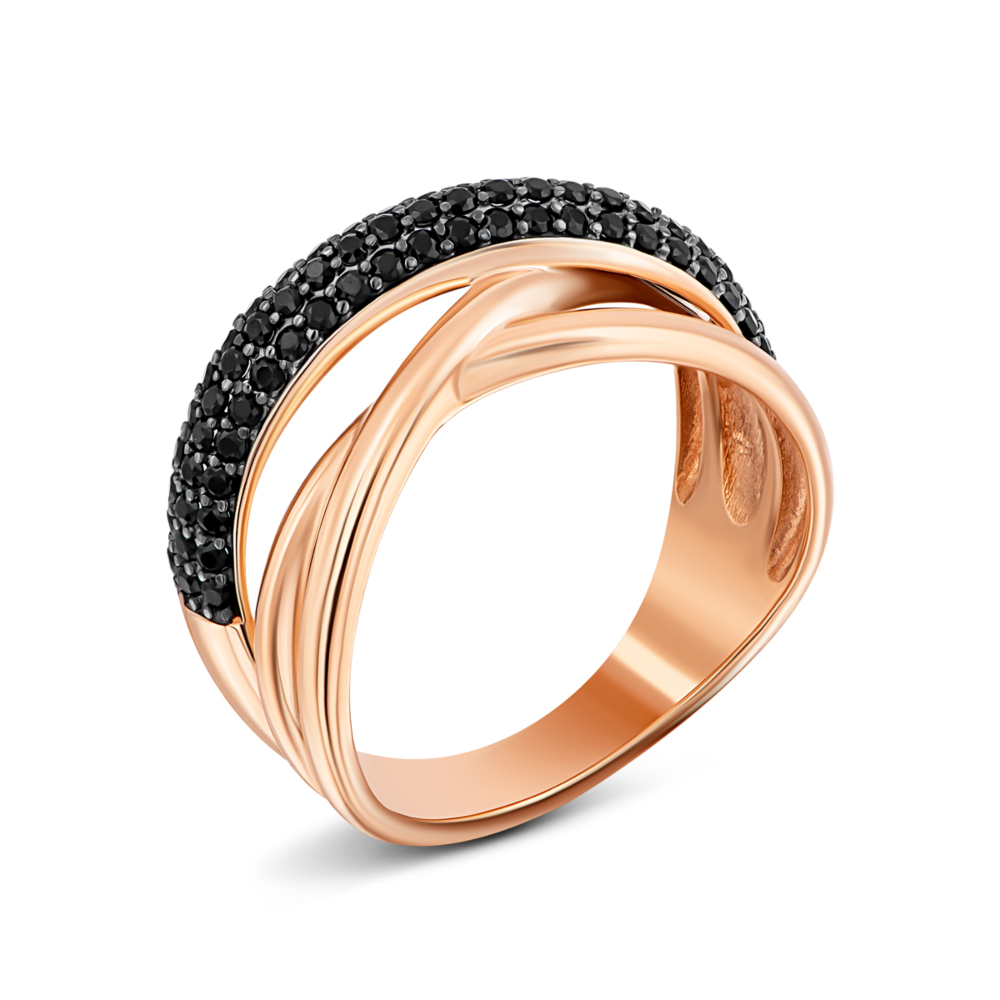 Золотое кольцо с фианитами.Артикул UG5119143710102