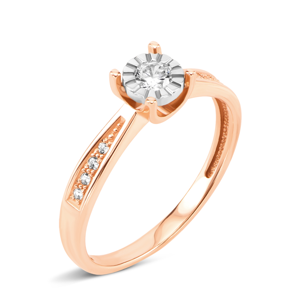 Золотое кольцо с фианитами. Артикул UG5331012