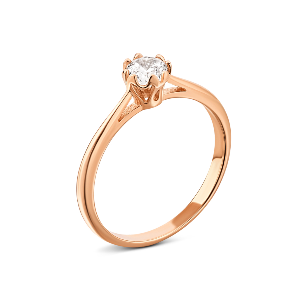 Золотое кольцо с фианитом.Артикул UG5110696110101