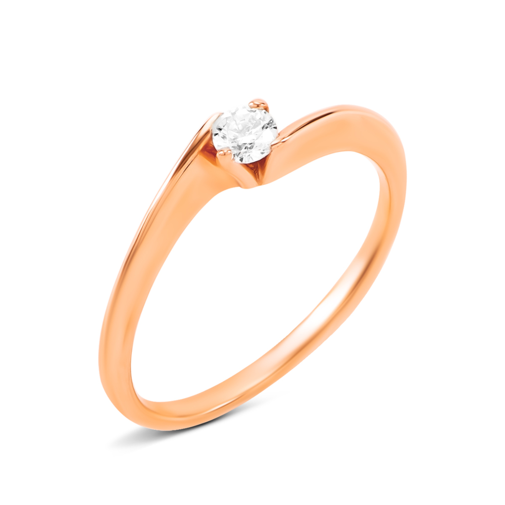 Золота каблучка з фіанітом. Артикул UG51111012101