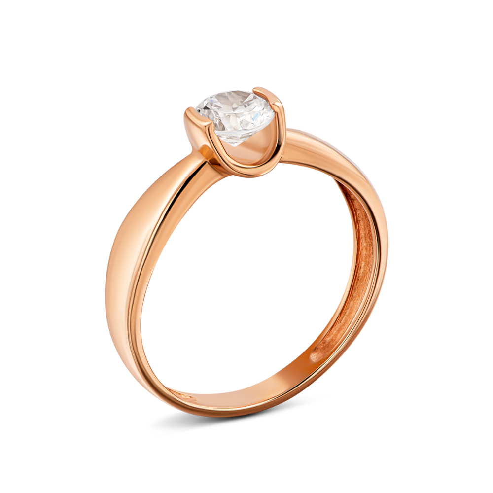 Золотое кольцо с фианитом.Артикул UG5119132910101