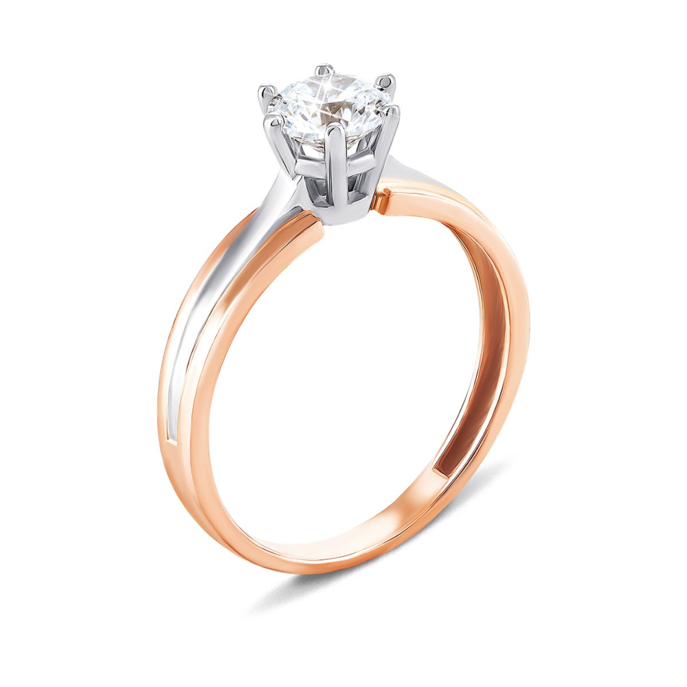 Золотое кольцо с фианитом Royal​ Zirconia.Артикул UG5КД4055 Royal