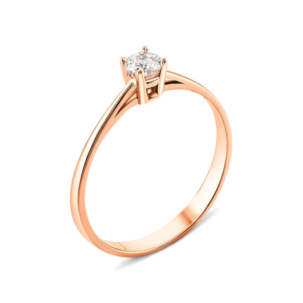 Золотое кольцо с фианитом Royal​ Zirconia.Артикул UG5КД4172 Royal