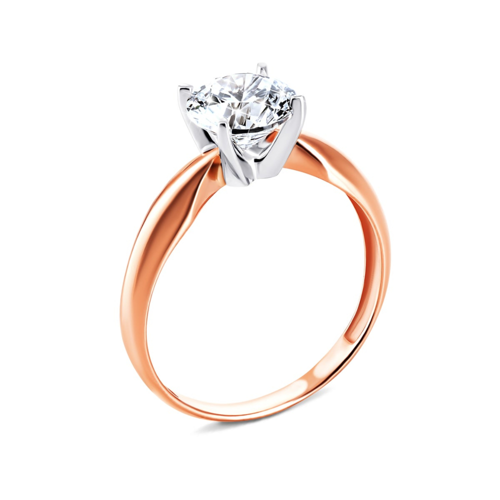 Золотое кольцо с фианитом Royal Zirconia. Артикул UG5КД4117 Sw