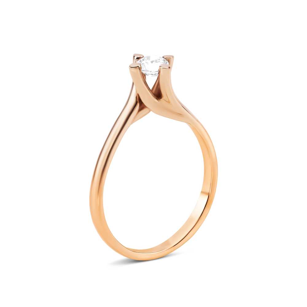 Золотое кольцо с фианитом Swarovski Zirconia. Артикул UG5КД4161 Sw