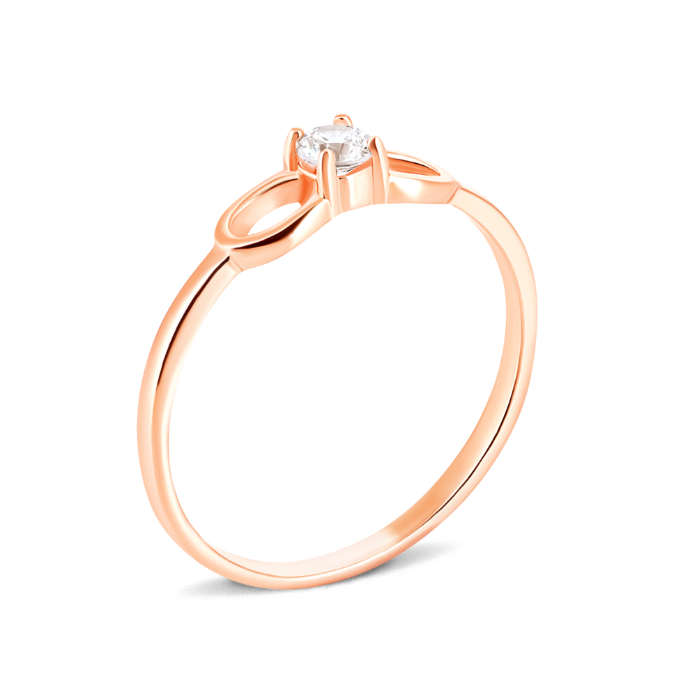 Золотое кольцо с фианитом S​ Zirconia. Артикул UG5КД4176 Sw