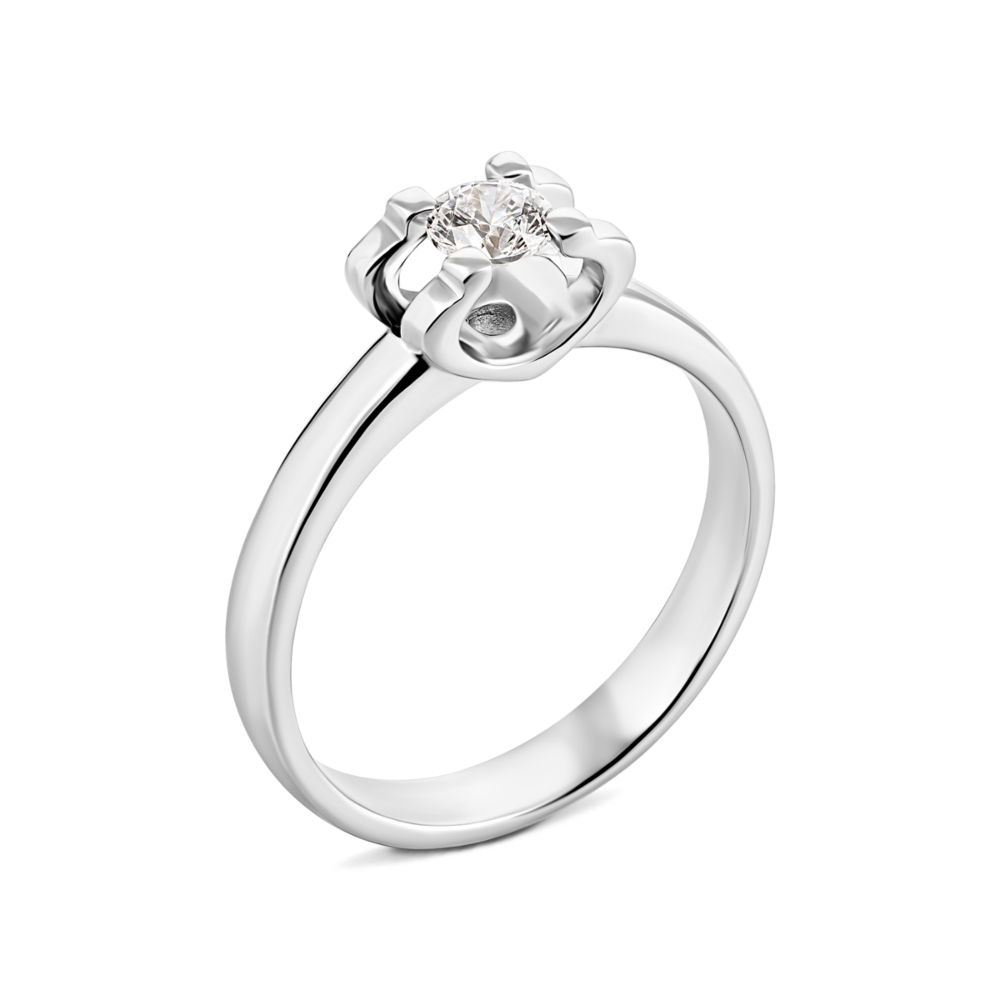 Золотое кольцо с фианитом S​ Zirconia. Артикул UG5КД4216/1 Sw