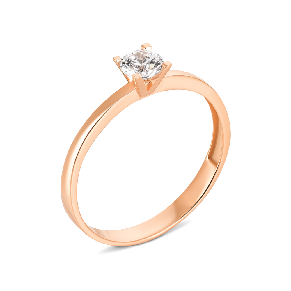 Золотое кольцо с фианитом S​ Zirconia. Артикул UG5КД4218 Sw