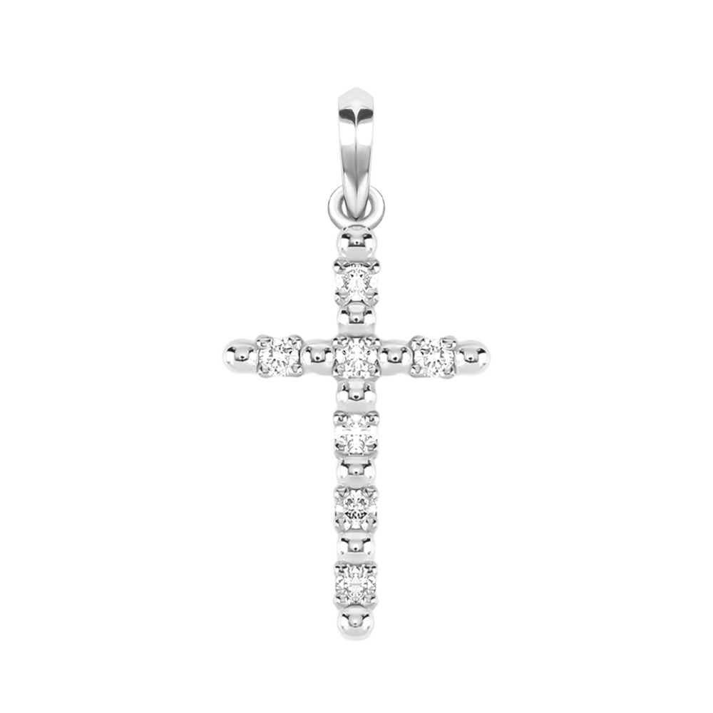 Золотой крестик c бриллиантами. Артикул UG53112281202