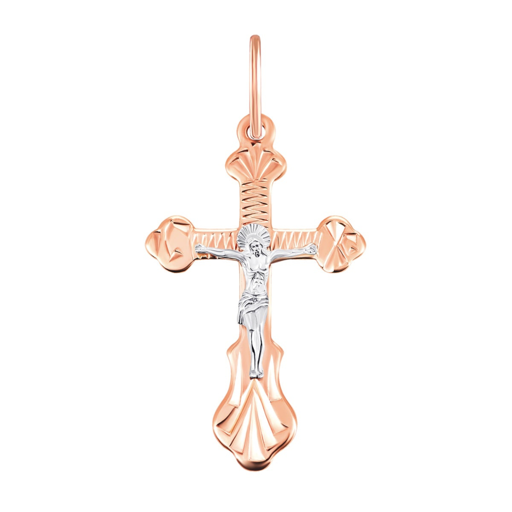 Золотой крестик. Распятие Христа. Артикул UG5192-М ис.хс