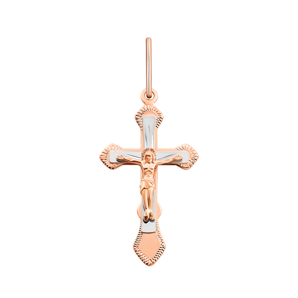 Золотой крестик. Распятие Христа.Артикул UG5528801