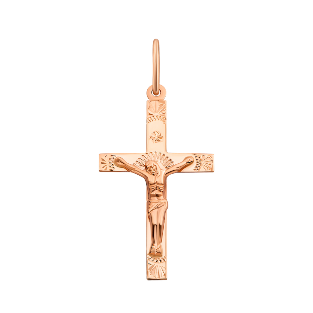 Золотой крестик. Распятие Христа.Артикул UG5к016