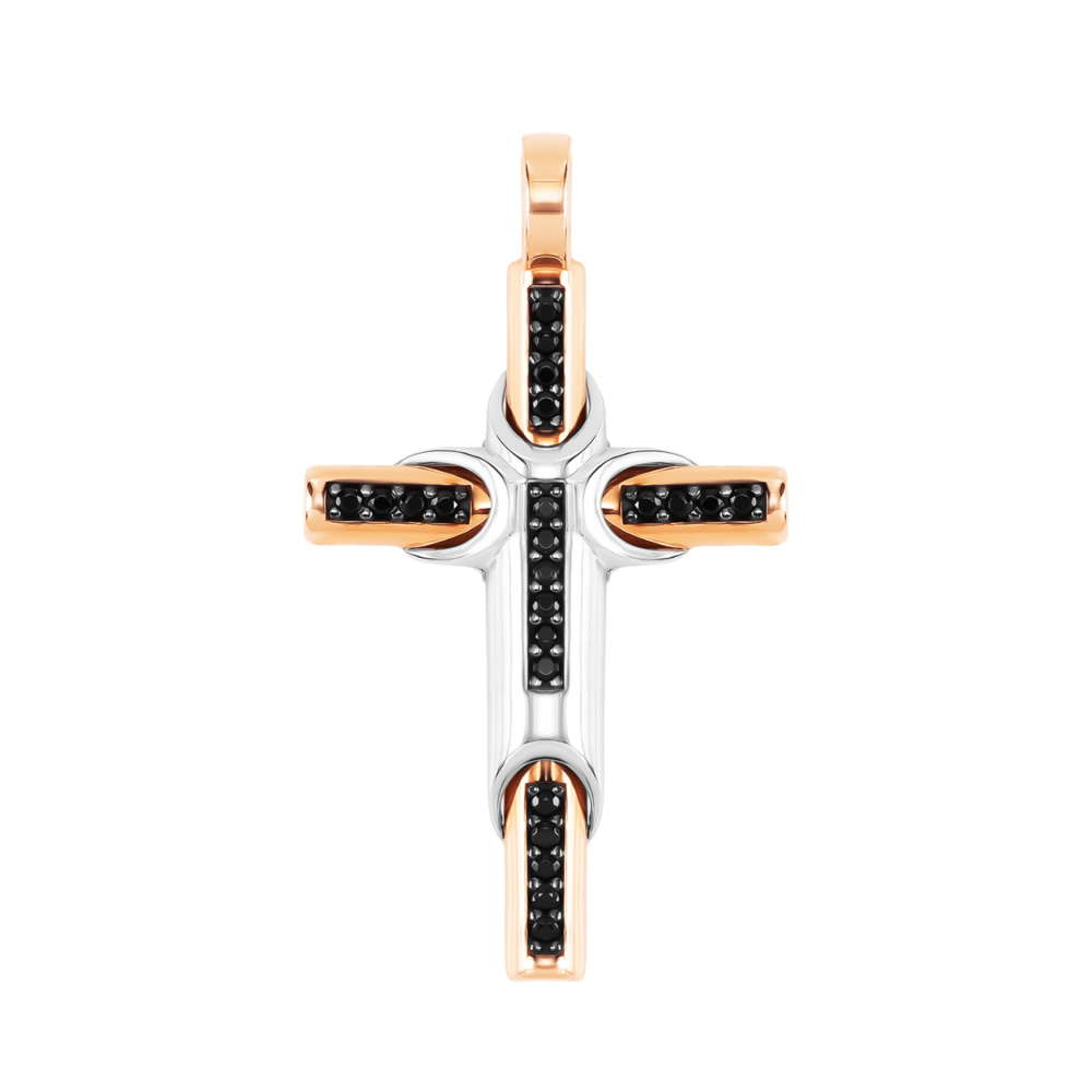 Золотой крестик с фианитами. Артикул UG53/31/035кб