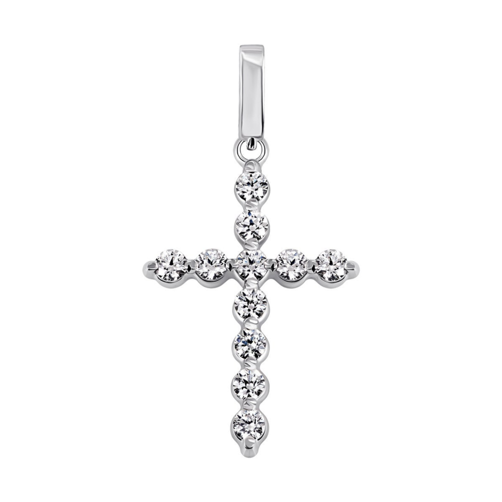 Золотой крестик с фианитами Royal​ Zirconia.Артикул UG5Кр4188/1 Royal