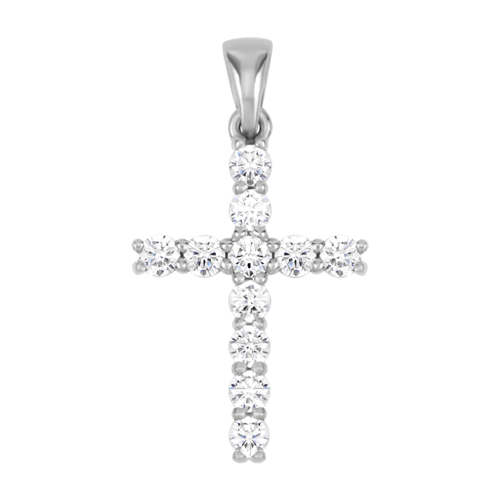 Золотий хрестик з фіанітами Tesori. Артикул UG531777/02/1/4189