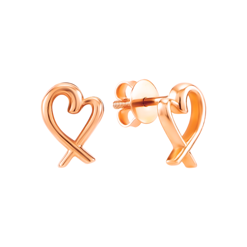 Золоті пусети Серце. Артикул UG52/50/851