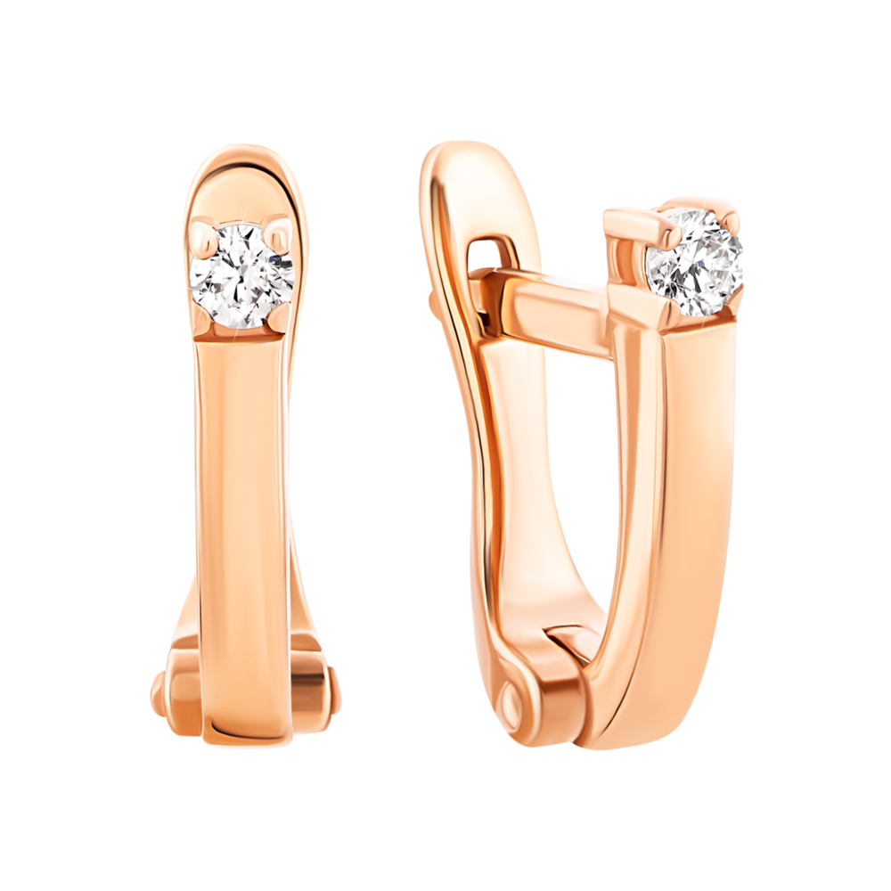 Золотые серьги с фианитом.Артикул UG5212891