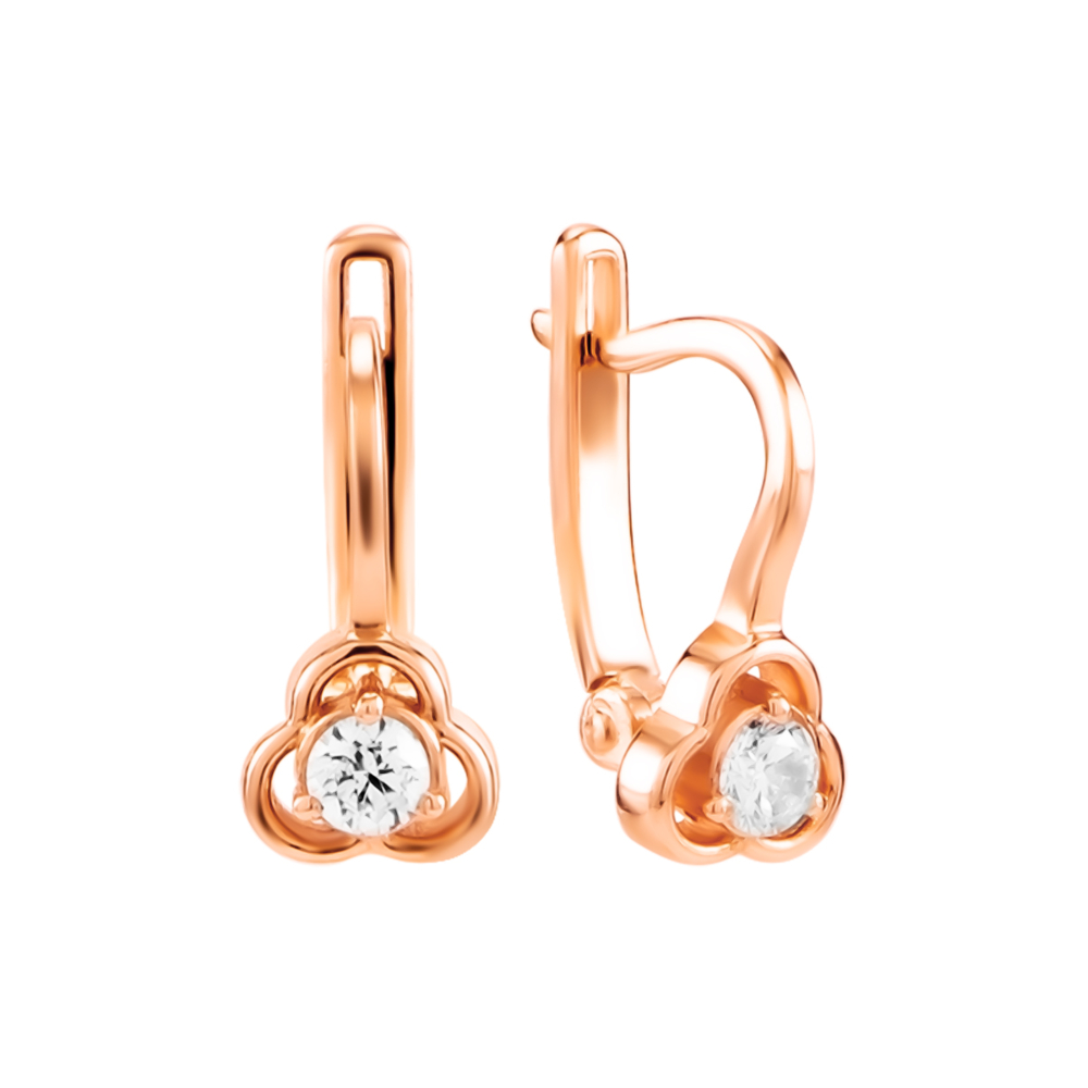 Золотые серьги с фианитом. Артикул UG5332560